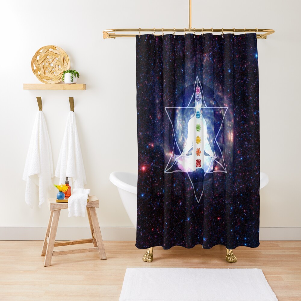 Merkaba Lightbody Chakra Meditation Shower Curtain