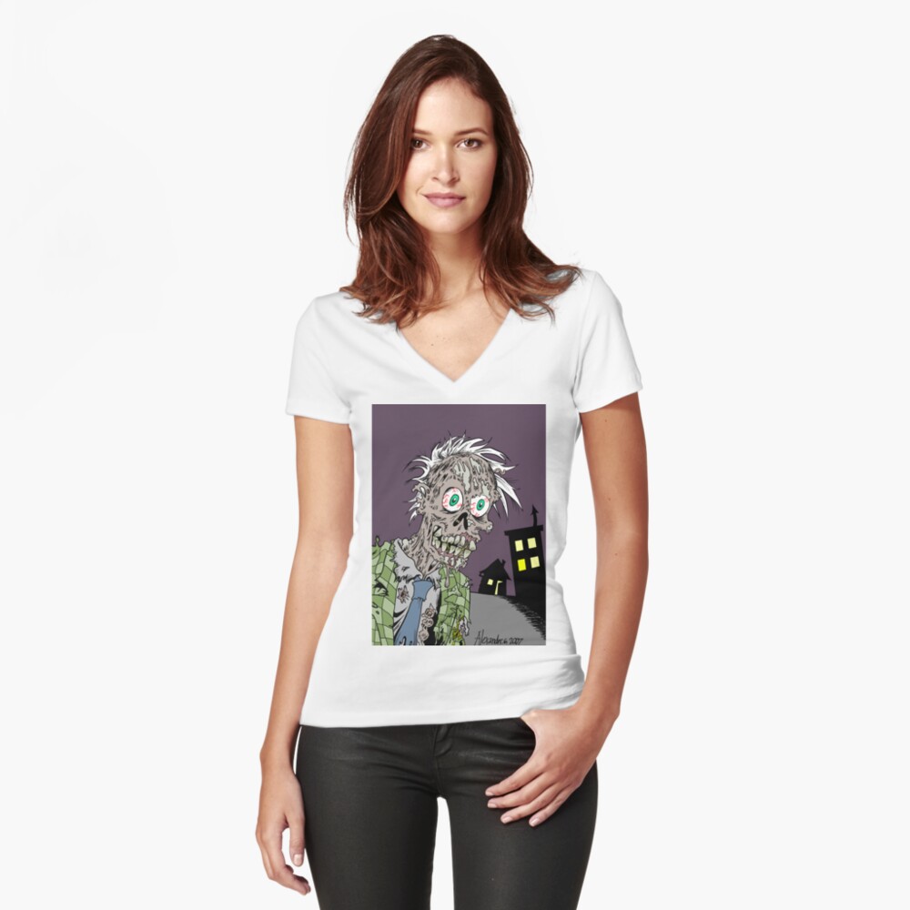 Item preview, Fitted V-Neck T-Shirt designed and sold by Skinrash.