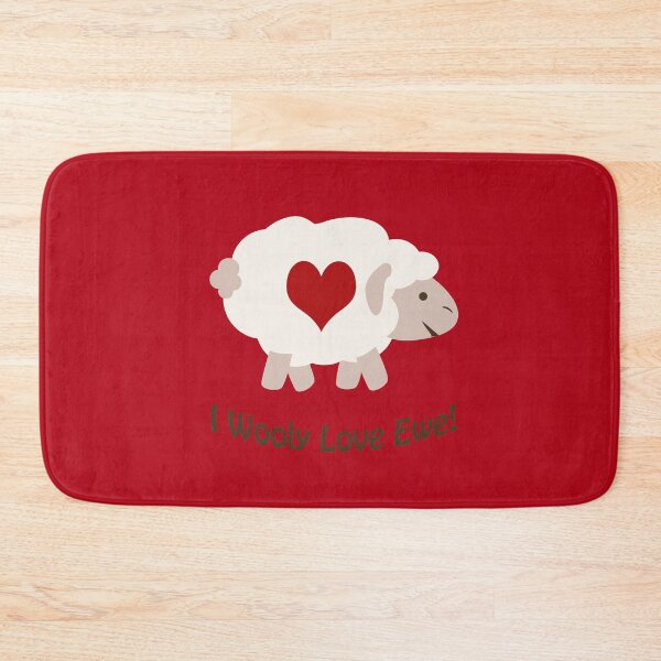Item preview, I Wooly Love Ewe Cute Cartoon Sheep and funny pun designed and sold by Hedgie Designs.