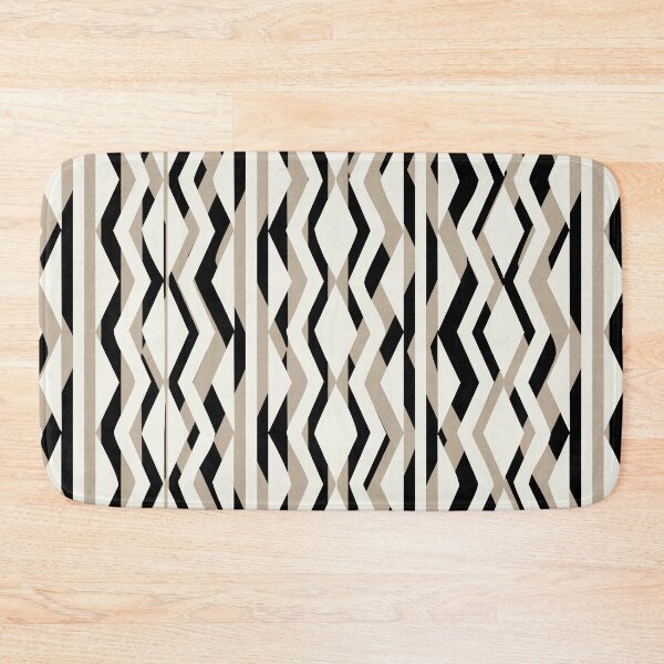Item preview, Decorative Bold Cream Beige Black Geometric Pattern designed and sold by technotext.
