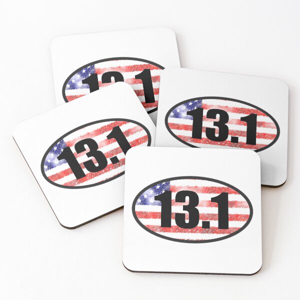 Item preview, 13.1 Half Marathon Sticker Oval Running American Flag Design Decal Car Window Bumper Sticker Unique designed and sold by Nextlevellife.
