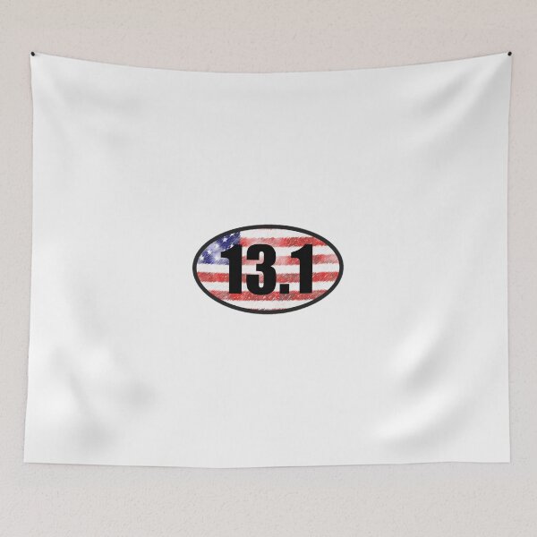 Item preview, 13.1 Half Marathon Sticker Oval Running American Flag Design Decal Car Window Bumper Sticker Unique designed and sold by Nextlevellife.