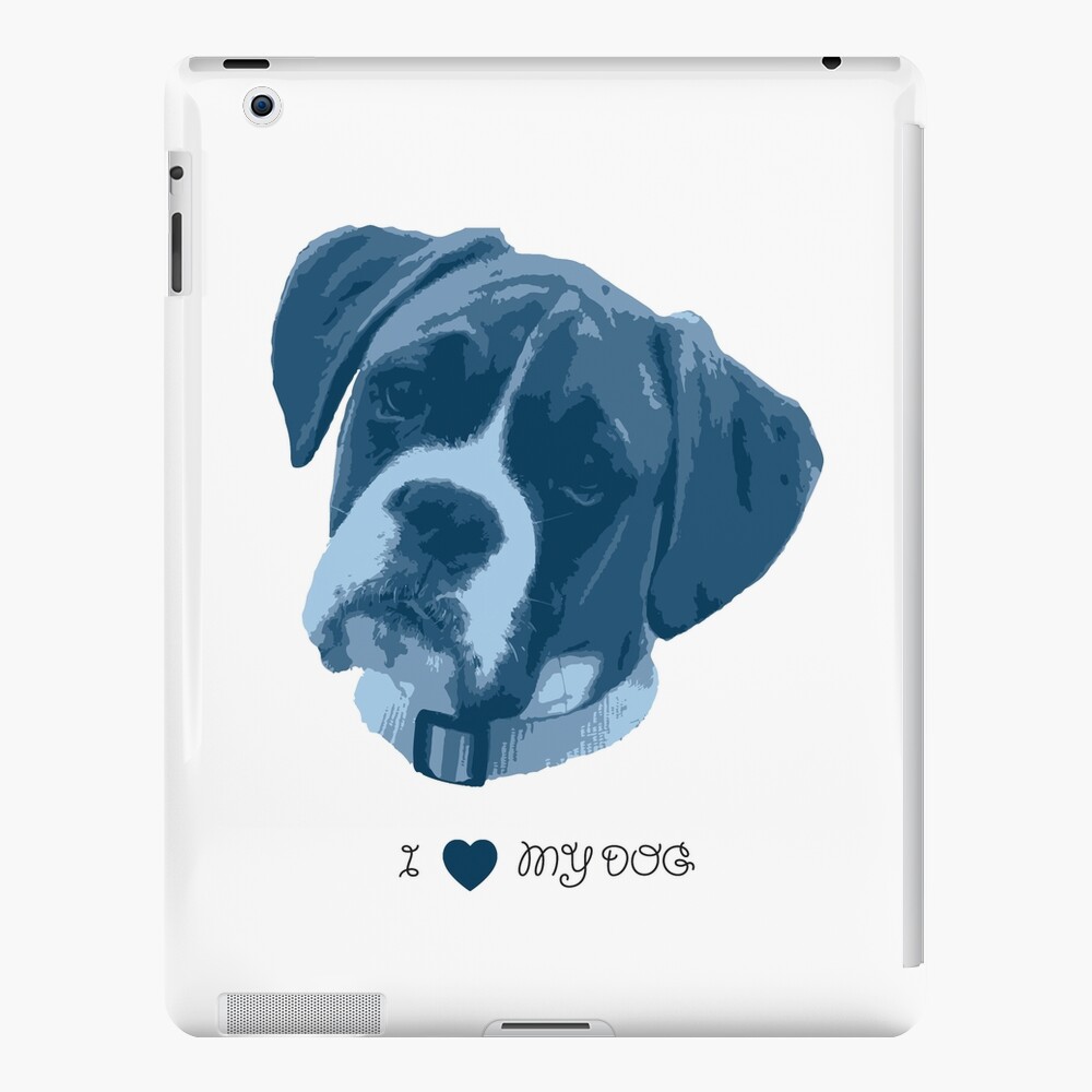 I love my dog - Boxer (Blue) iPad Case & Skin