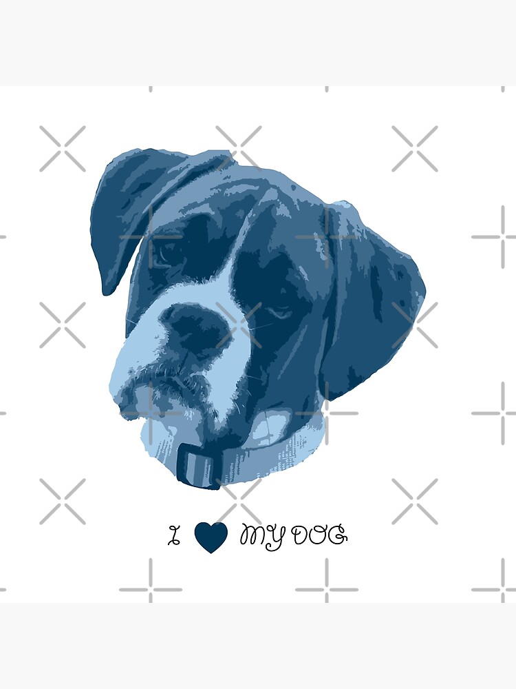 I love my dog - Boxer (Blue) by PrintablesP
