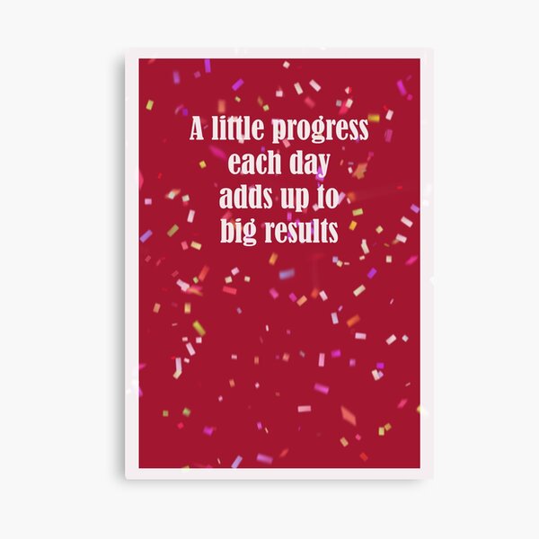A Little Progress Each Day Red Confetti Design Canvas Print