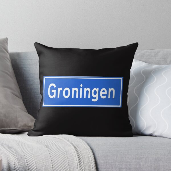 Groningen stads verkeersbord Throw Pillow