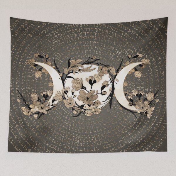 Item preview, Triple Moon - Goddess - Golden Blossom designed and sold by k9printart.