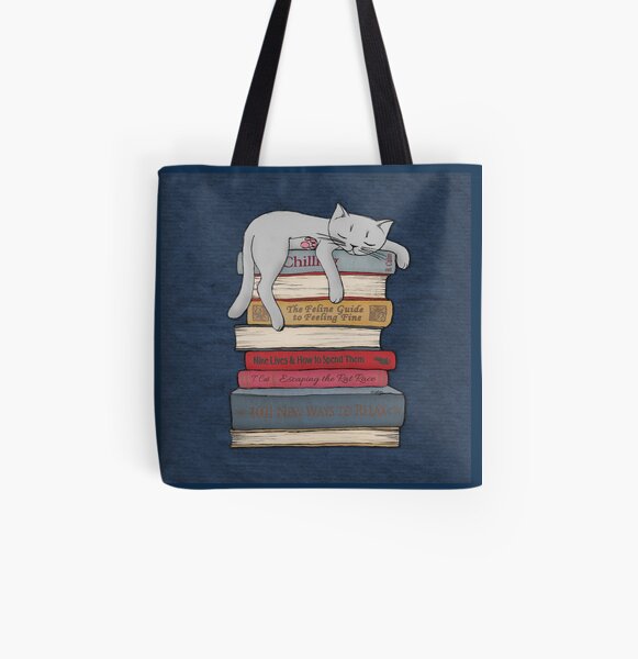 How to Chill Like a Cat All Over Print Tote Bag