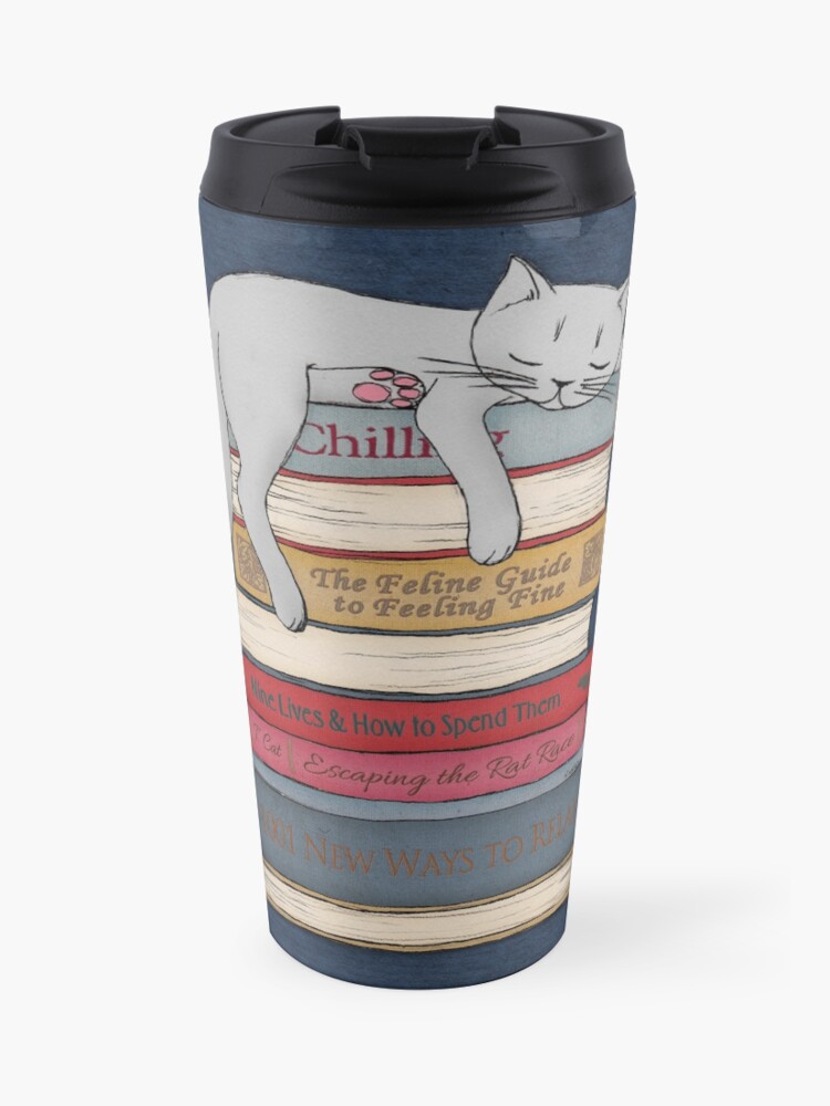 Thumbnail 1 of 5, Travel Coffee Mug, How to Chill Like a Cat designed and sold by micklyn.