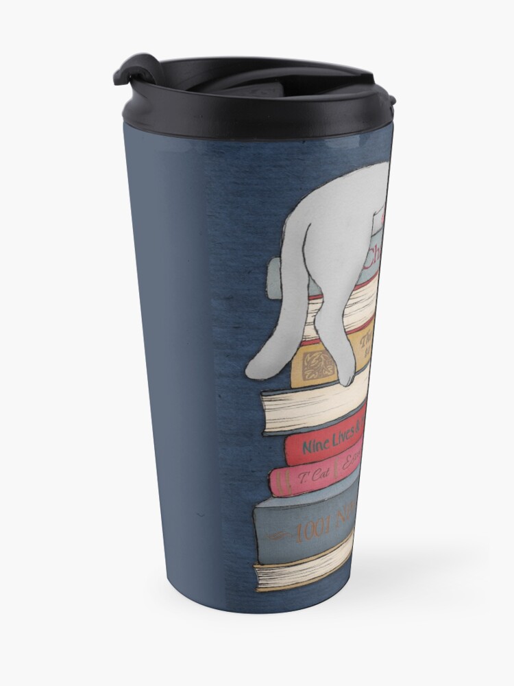 Thumbnail 3 of 5, Travel Coffee Mug, How to Chill Like a Cat designed and sold by micklyn.