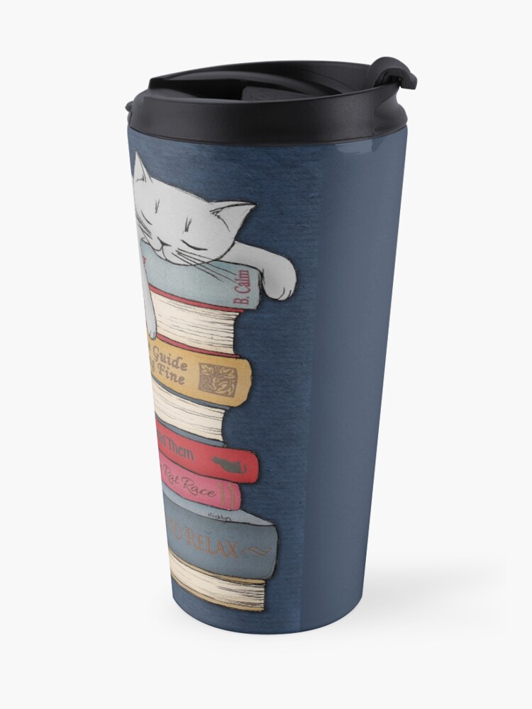 Thumbnail 2 of 5, Travel Coffee Mug, How to Chill Like a Cat designed and sold by micklyn.