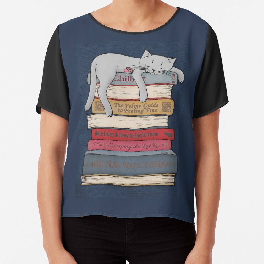 How to Chill Like a Cat Chiffon Top
