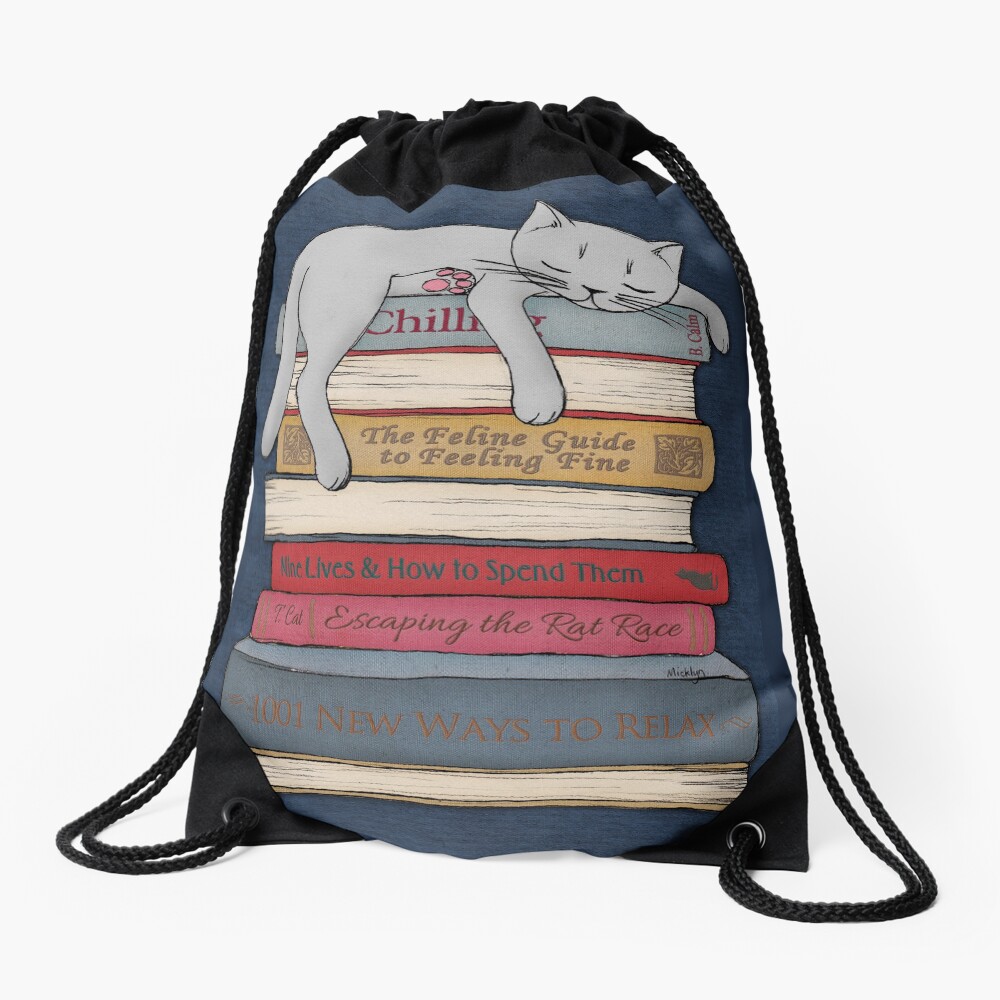 How to Chill Like a Cat Drawstring Bag