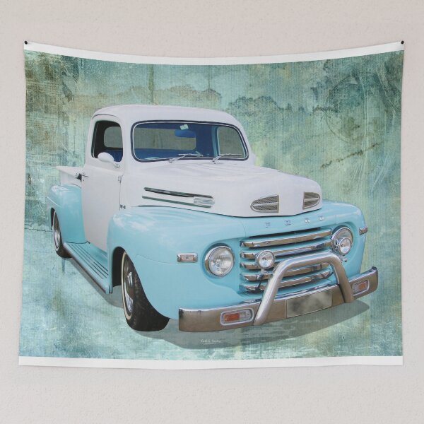 Item preview, White on Blue Pickup designed and sold by Hawley Designs.
