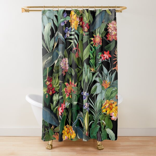 Aperçu de l'œuvre Motif Vintage - Héron bleu et fleurs tropicales Jardin Botanique de Nuit Jardin de Nuit créée et vendue par UtArt.