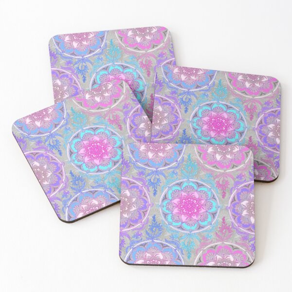 Item preview, Pink, Purple and Turquoise Super Boho Medallions designed and sold by micklyn.