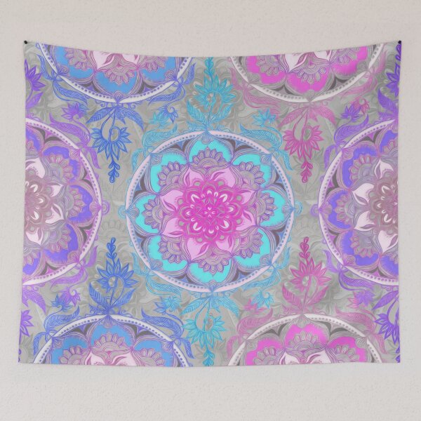Item preview, Pink, Purple and Turquoise Super Boho Medallions designed and sold by micklyn.