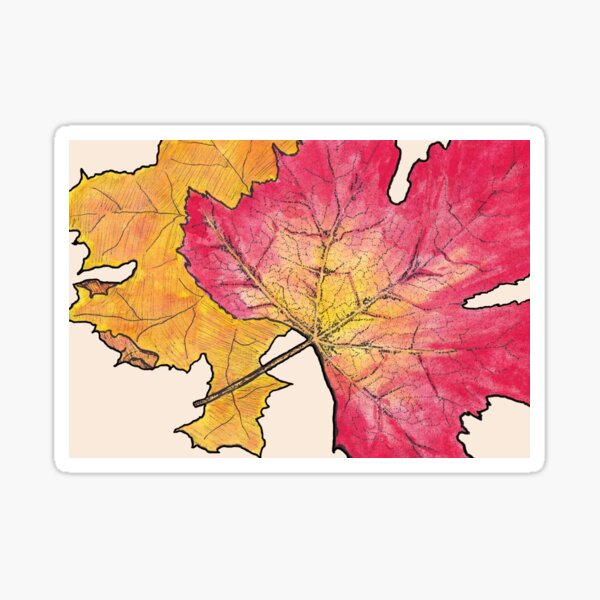 Autumn Leaves Design - Horizontal Sticker