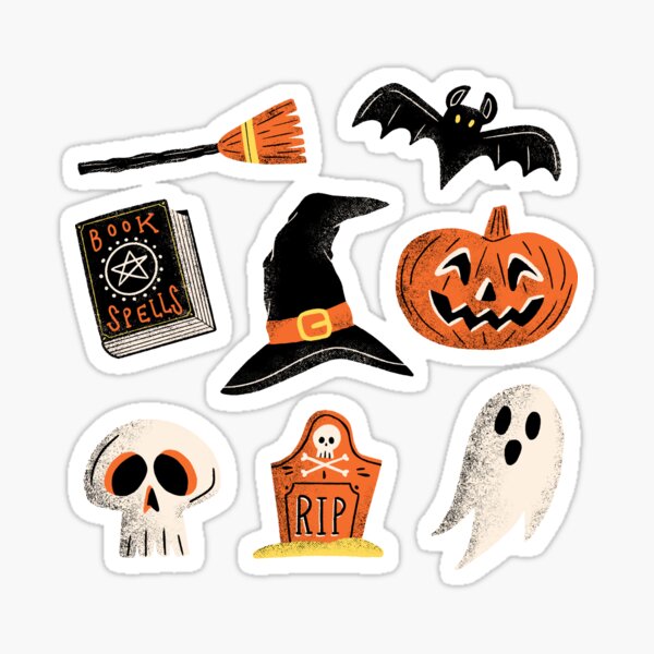 Funny Adult Halloween Die-cut Sticker Bundle, Fun Halloween