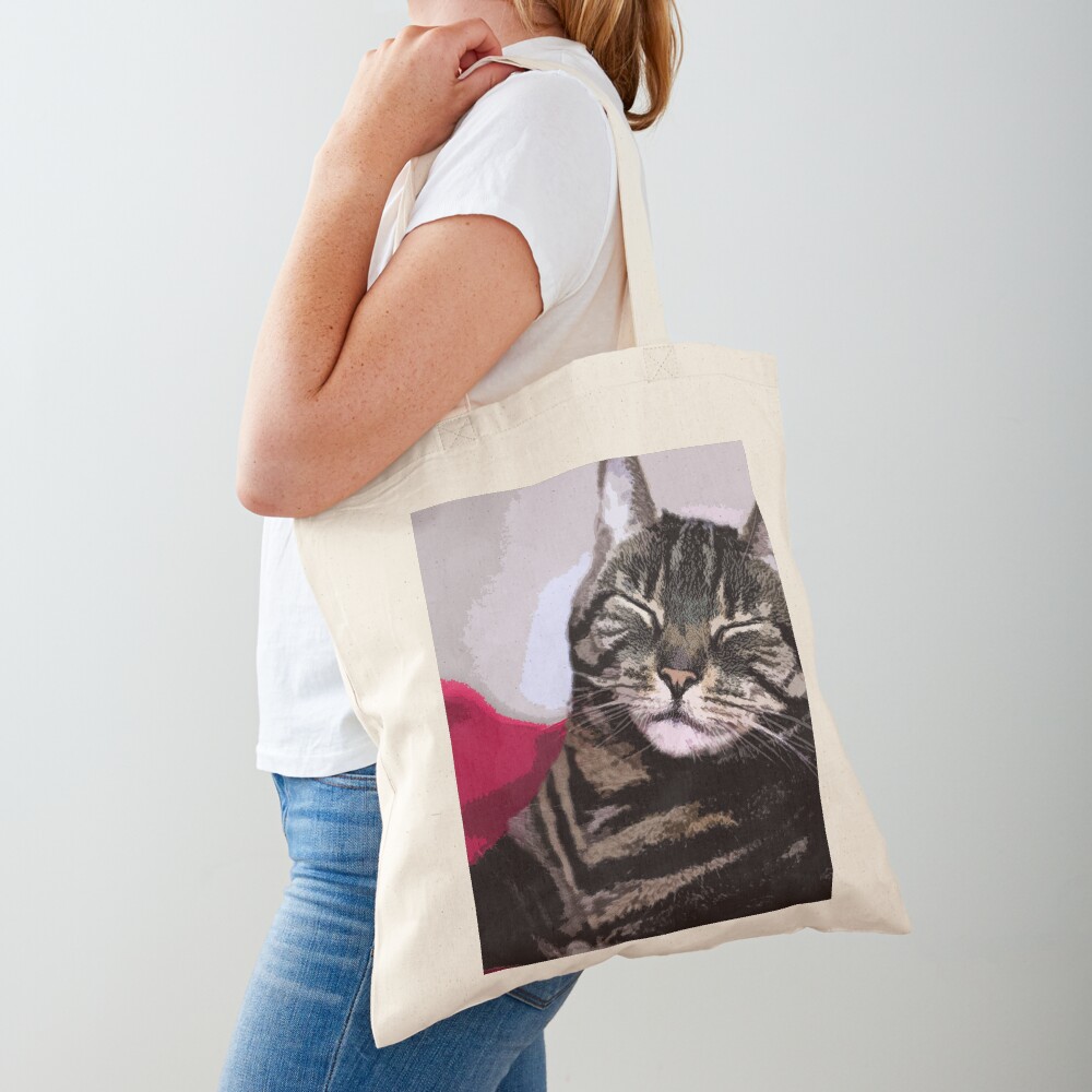 Sleepy Kitty Art Tote Bag