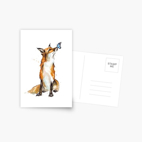 Item preview, Fox and Butterfly Watercolour designed and sold by AmeliaPlayer.