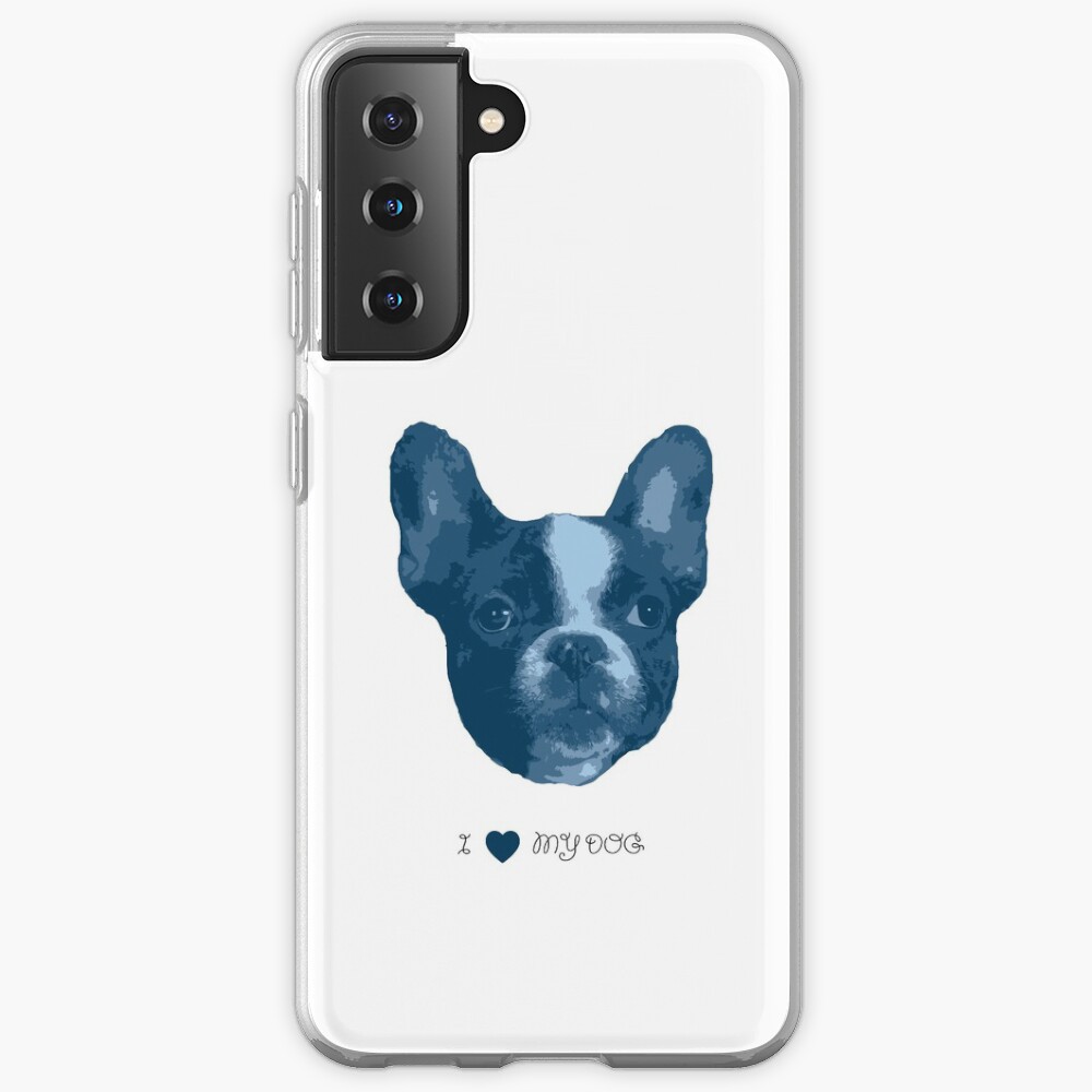 I love my dog - French Bulldog (Blue) Case & Skin for Samsung Galaxy