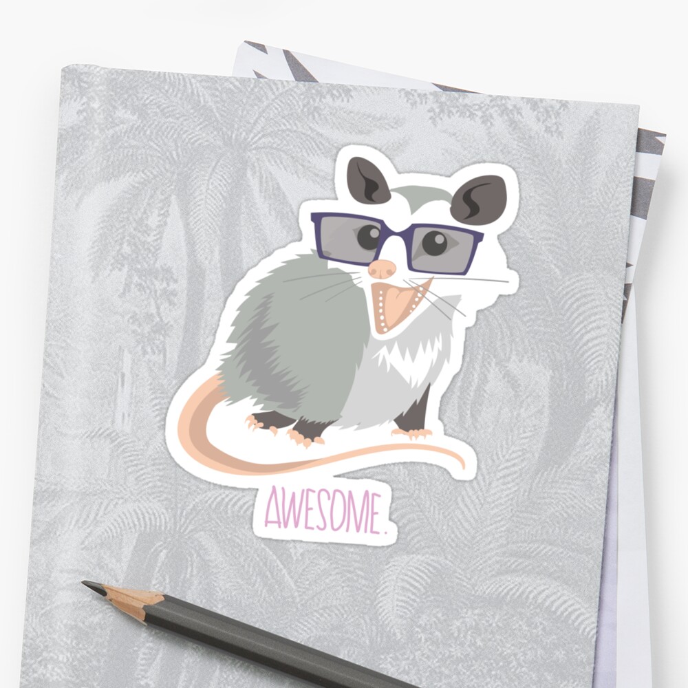 "Awesome Possum" Stickers By Blackunicorn | Redbubble