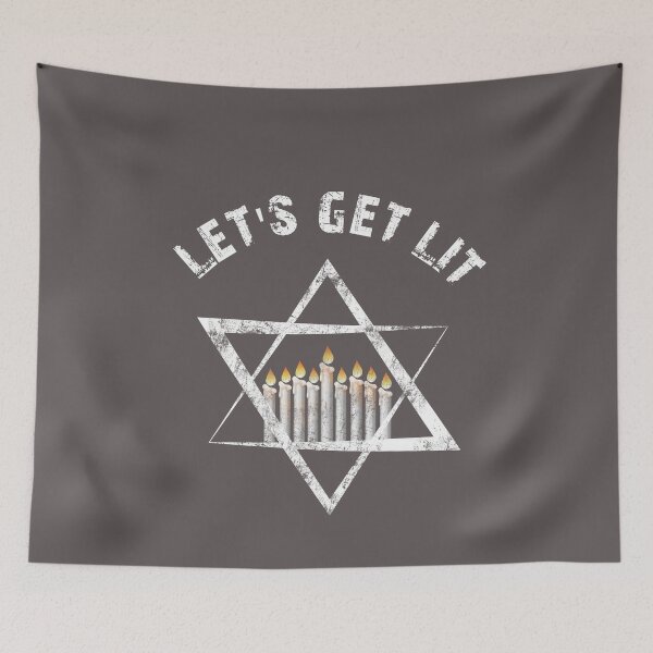 Item preview, Let's Get Lit Shirt Happy Hanukkah Menorah Candles Gift designed and sold by niftee.