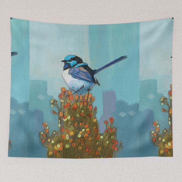 Item preview, Blue Wren on Bush designed and sold by David  Kennett.