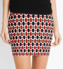 Red and black ten pin bowling pin pattern Mini Skirt