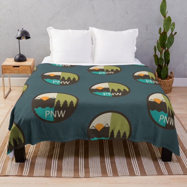 Item preview, PNW Pacific Northwest Blue Sea, Mountains and Trees on a Sunset designed and sold by fernandopolania.