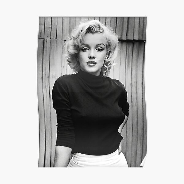 Marilynn Monroe Portrait noir et blanc Poster