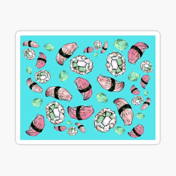 Illustrated sushi and wasabi Sticker