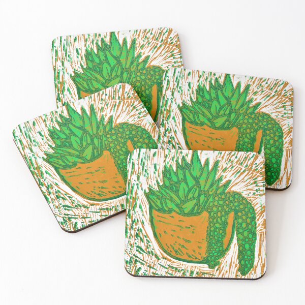 Item preview, lino printed succulent #3 designed and sold by HenrietteML.