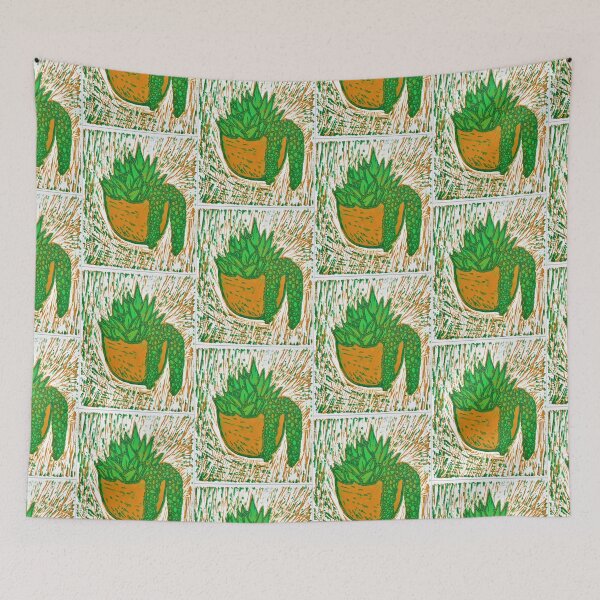 Item preview, lino printed succulent #3 designed and sold by HenrietteML.