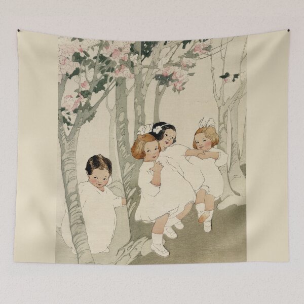 Item preview, Four Children Dancing Beneath Blossoming Cherry Trees - Bertha Boynton Lum - 1913 designed and sold by CrankyOldDude.