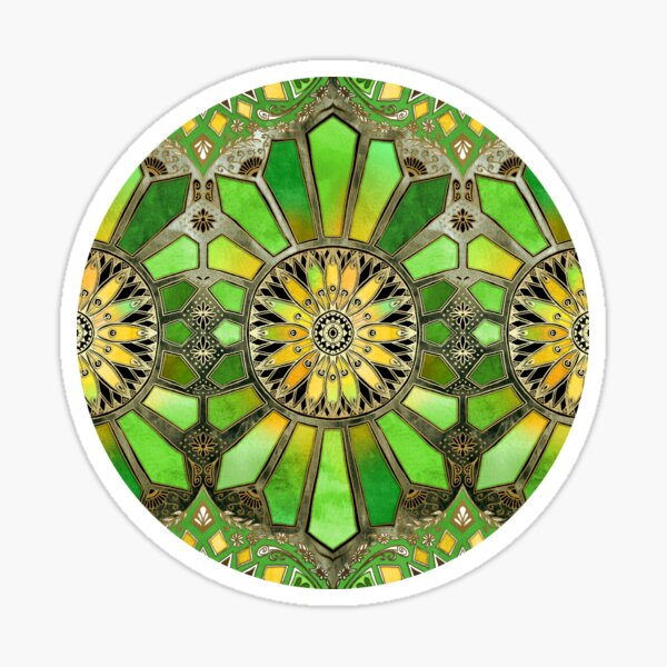 Item preview, Stained Glass in Green and Gold - customer request designed and sold by micklyn.