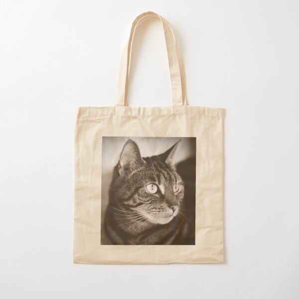 Vintage Tabby Cat Photography Cotton Tote Bag