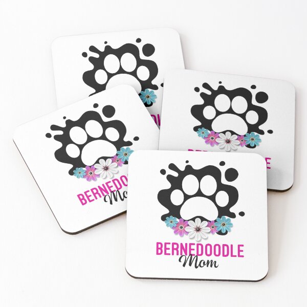 Item preview, Bernedoodle Mom Dog Paw with Flowers designed and sold by monicacarr.
