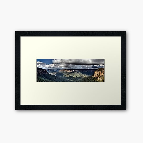 Grose Valley from Govetts Leap lookout Blue Mountains Framed Art Print