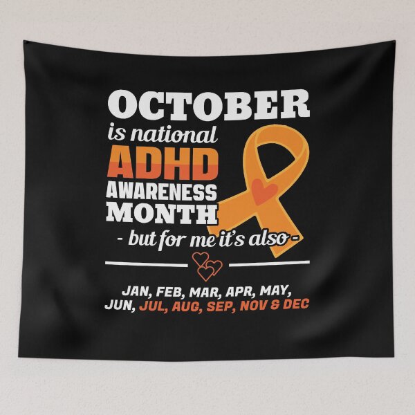 Item preview, October Is ADHD Awareness Month National Orange Ribbon Gift designed and sold by Dressed For  Duty.