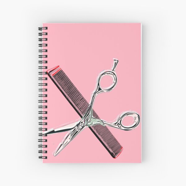hairstylist shears and comb vector Spiral Notebook