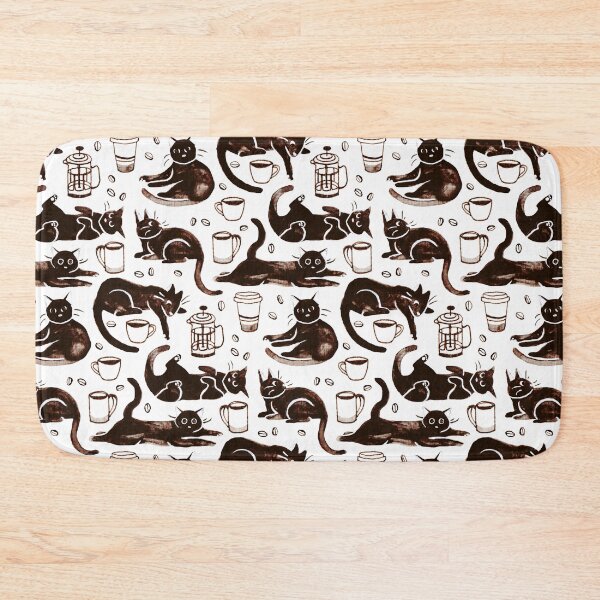 Item preview, Gouache Black Cats & Coffee designed and sold by TigaTiga.