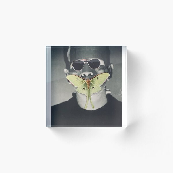 Item preview, Frankenstein, moth, Sun glasses, collage, surreal, vintage  designed and sold by AndyAltered.
