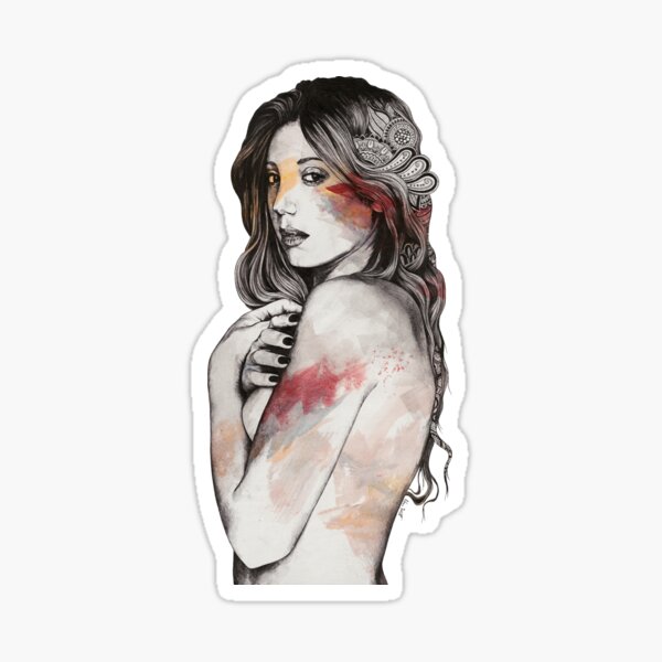 Nude Woman Covering Decal - Sold by Vinyl Disorder