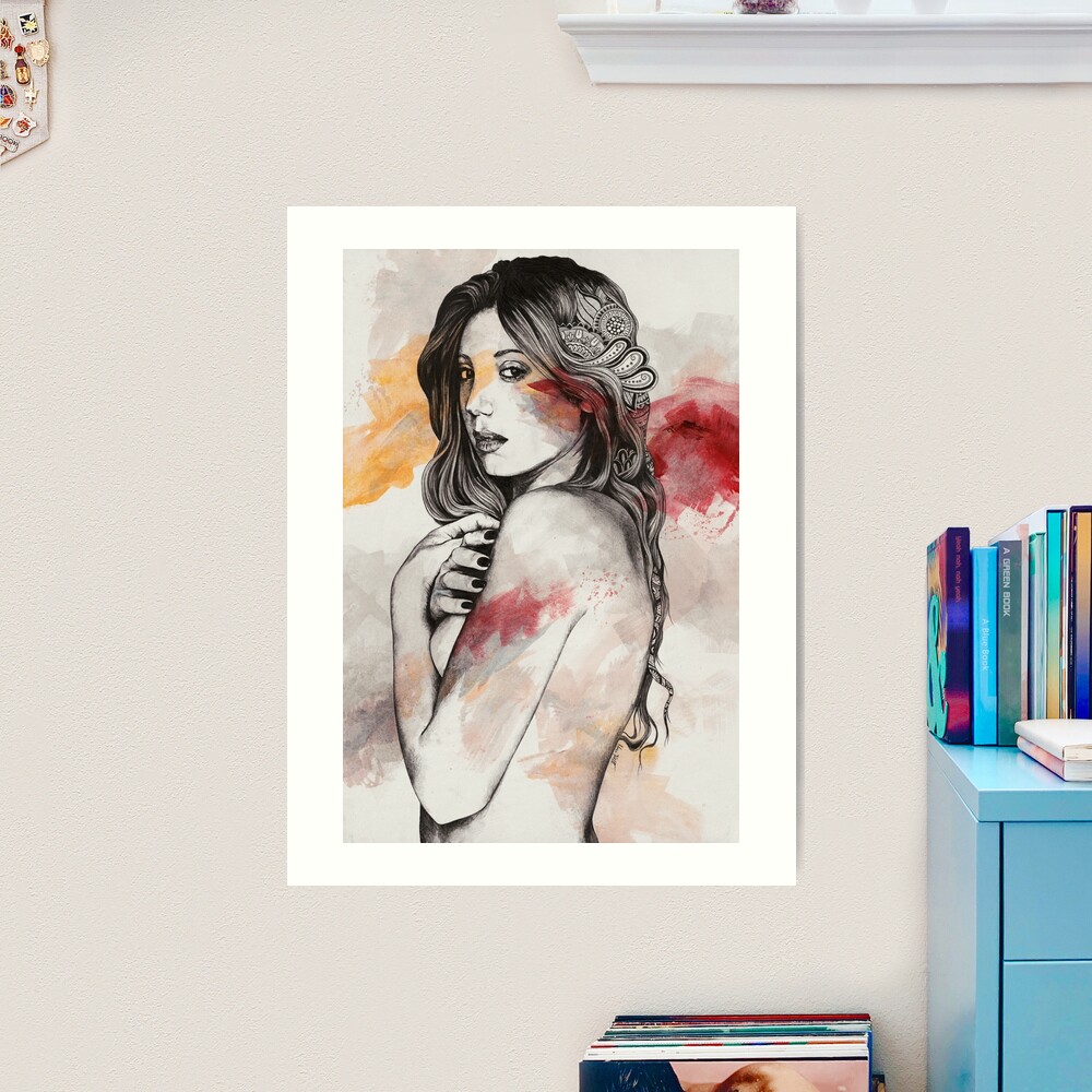 Rose Flower Head Woman Face Wall Art