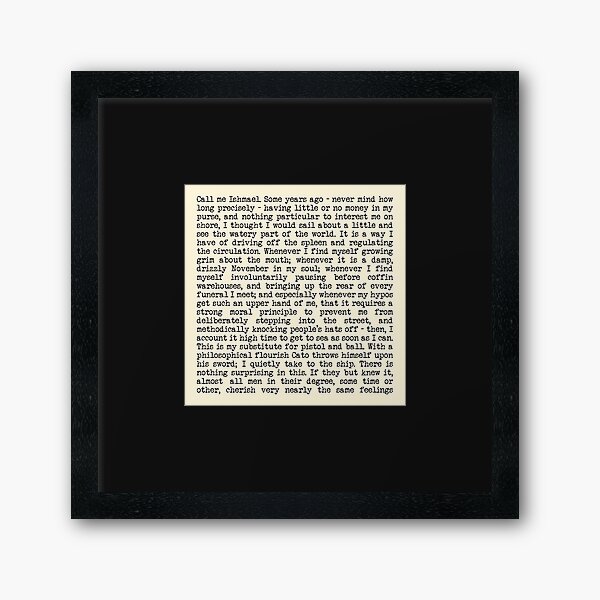 Item preview, Call me Ishmael. The Opening Paragraph of Herman Melville's Epic Novel, Moby Dick. Black Vintage Typewriter Lettering on Cream designed and sold by kierkegaard.