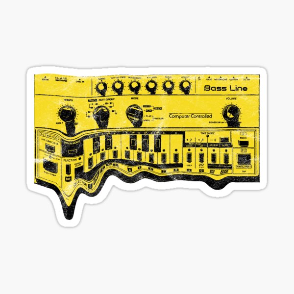 Vintage Analog Acid Bass Synth 303 Synthesizer Retro design Sticker