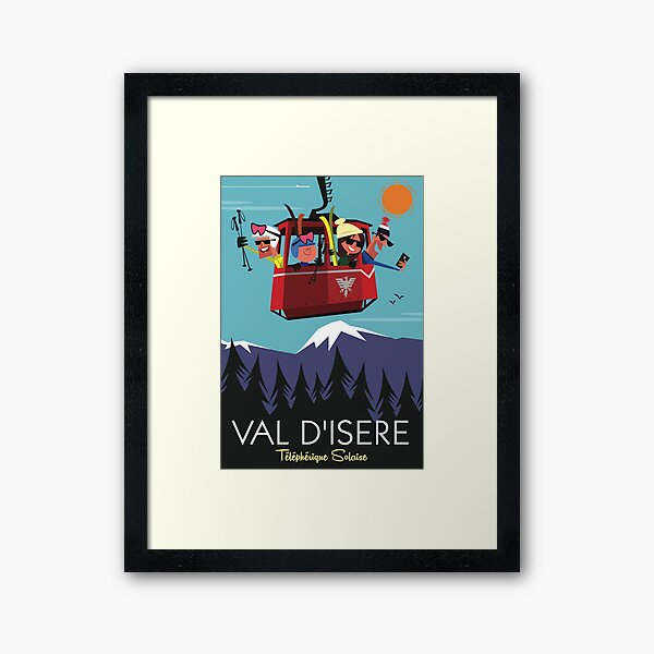 Val D'Isere poster Framed Art Print