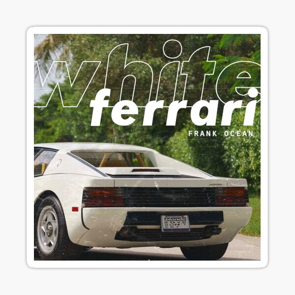 White Ferrari Sticker